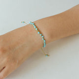 Tribal Totem Colorful Gemstone Braided Adjustable Bracelet - Turquoise - floysun