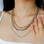 Tribal Totem Colorful Gemstone Braided Adjustable Necklace - Green Garnet - floysun