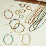 Tribal Totem Colorful Gemstone Braided Adjustable Necklace - Green Garnet - floysun