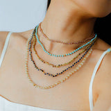 Tribal Totem Colorful Gemstone Braided Adjustable Necklace - Green Garnet - floysun