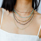 Tribal Totem Colorful Gemstone Braided Adjustable Necklace - Green Garnet - floysun