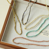 Tribal Totem Colorful Gemstone Braided Adjustable Necklace - Green Garnet - floysun