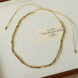 Tribal Totem Colorful Gemstone Braided Adjustable Necklace - Green Garnet - floysun