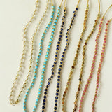 Tribal Totem Colorful Gemstone Braided Adjustable Necklace - Green Garnet - floysun