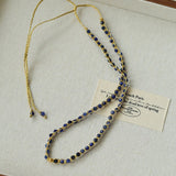 Tribal Totem Colorful Gemstone Braided Adjustable Necklace - Green Garnet - floysun
