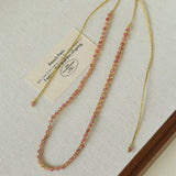 Tribal Totem Colorful Gemstone Braided Adjustable Necklace - Green Garnet - floysun