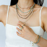 Tribal Totem Colorful Gemstone Braided Adjustable Necklace - Green Garnet - floysun