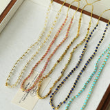 Tribal Totem Colorful Gemstone Braided Adjustable Necklace - Green Garnet - floysun