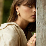 Tribal Totem Gemstone Beaded Hoop Earrings - floysun