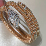Triple Coil Snake Bangle – Studded Vintage Edition - floysun