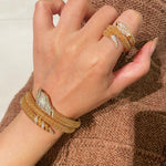 Triple Coil Studded Serpent Ring - floysun