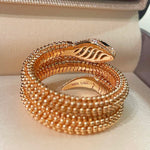 Triple Coil Studded Serpent Ring - floysun