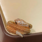 Triple Coil Studded Serpent Ring - floysun