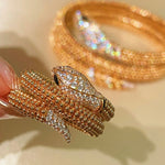 Triple Coil Studded Serpent Ring - floysun