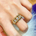 Triple Layer Classic Bubble Diamond Ring - floysun