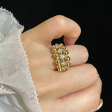 Triple Layer Classic Bubble Diamond Ring - floysun