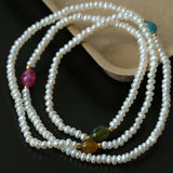 Triple - Layer Natural Pearl & Color Stone Beaded Bracelet - floysun