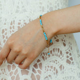 Turquoise & Gold Bead Spacer Beaded Bracelet - floysun