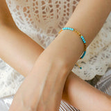 Turquoise & Gold Bead Spacer Beaded Bracelet - floysun