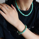 Turquoise Spaceship Beaded Necklace - floysun