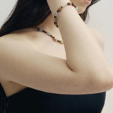 Twilight Mist Bracelet – Blue Calcite, Tiger's Eye, Onyx & Wood - floysun