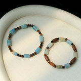 Twilight Mist Bracelet – Blue Calcite, Tiger's Eye, Onyx & Wood - floysun