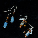 Twilight Mist Earrings – Blue Calcite & Onyx Accents - floysun