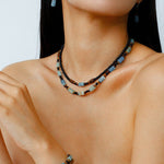 Twilight Mist Earrings – Blue Calcite & Onyx Accents - floysun