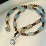 Twilight Mist Necklace – Blue Calcite & Tiger's Eye - floysun