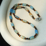 Twilight Mist Necklace – Blue Calcite & Tiger's Eye - floysun