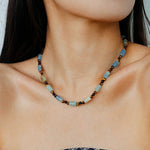 Twilight Mist Necklace – Blue Calcite & Tiger's Eye - floysun