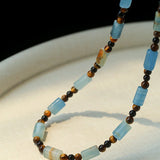Twilight Mist Necklace – Blue Calcite & Tiger's Eye - floysun