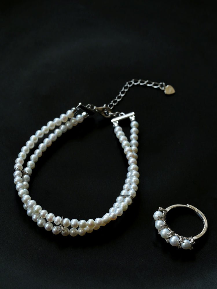 Twilight Whisper Double Pearl Bracelet - floysun