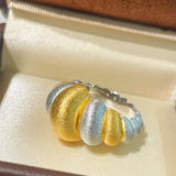 Two - Tone Brushed Cotton Candy Ring - floysun