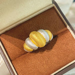 Two - Tone Brushed Cotton Candy Ring - floysun