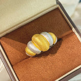 Two - Tone Brushed Cotton Candy Ring - floysun