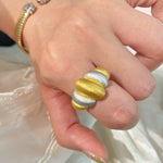 Two - Tone Brushed Cotton Candy Ring - floysun