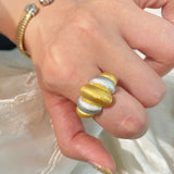 Two - Tone Brushed Cotton Candy Ring - floysun