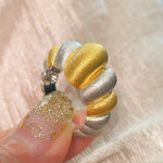 Two - Tone Brushed Cotton Candy Ring - floysun