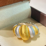 Two - Tone Brushed Cotton Candy Ring - floysun