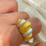 Two - Tone Brushed Cotton Candy Ring - floysun