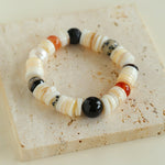 Vacation Vibes Natural Shell and Multi - Stone Beaded Bracelet - floysun