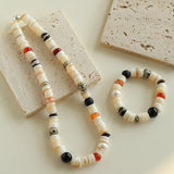 Vacation Vibes Natural Shell and Multi - Stone Beaded Necklace - floysun