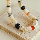 Vacation Vibes Natural Shell and Multi - Stone Beaded Necklace - floysun
