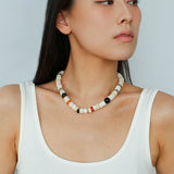 Vacation Vibes Natural Shell and Multi - Stone Beaded Necklace - floysun