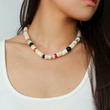 Vacation Vibes Natural Shell and Multi - Stone Beaded Necklace - floysun