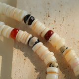 Vacation Vibes Natural Shell and Multi - Stone Beaded Necklace - floysun