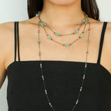 Verdant Blossom Green Strawberry Quartz Necklace - floysun