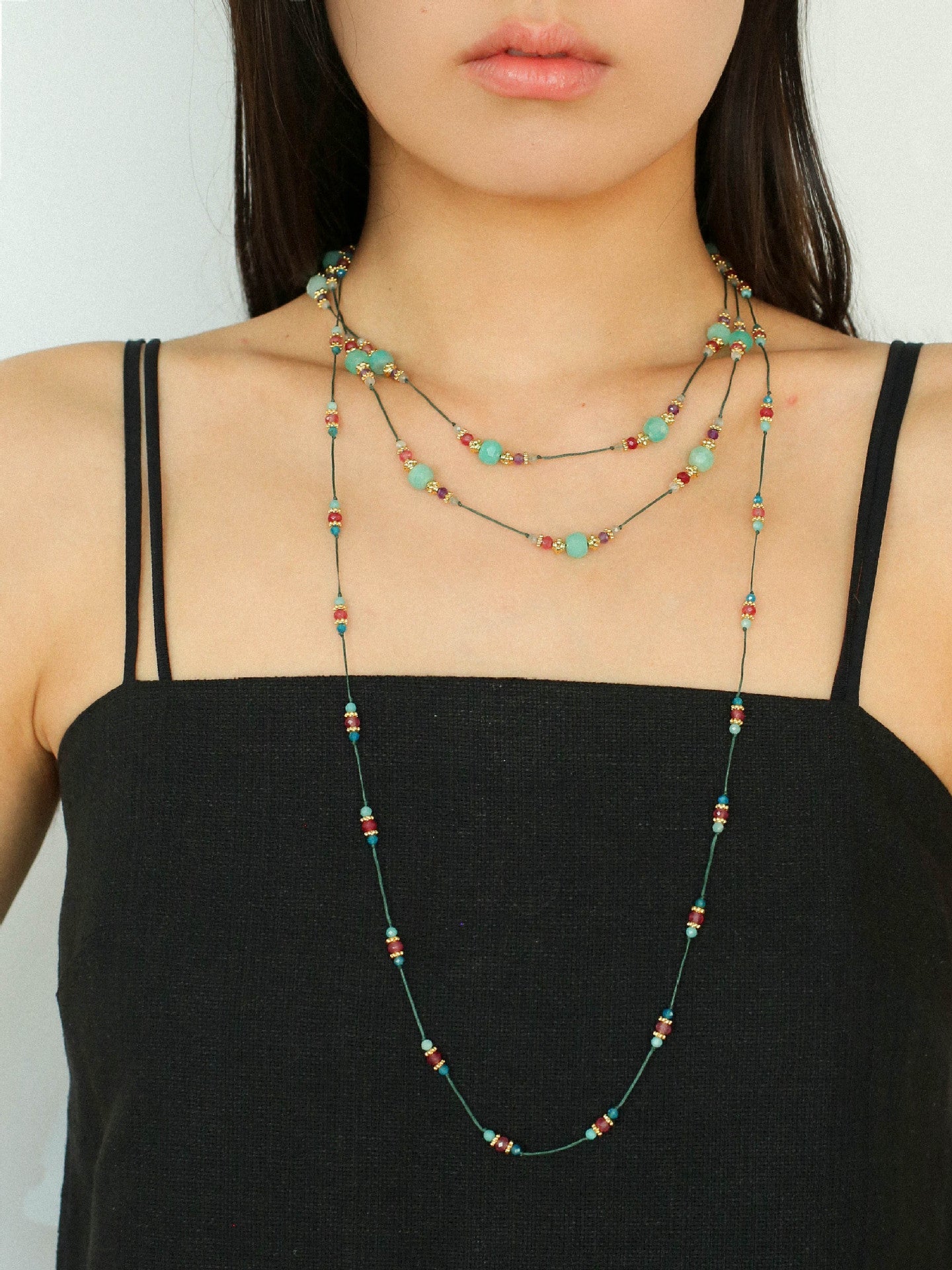 Verdant Blossom Green Strawberry Quartz Necklace - floysun