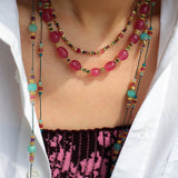 Verdant Blossom Green Strawberry Quartz Necklace - floysun